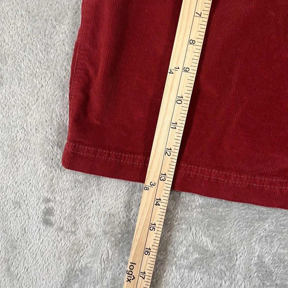 We The Free Skirt Womens 28 Red Corduroy Mini Button Front‎ Pockets Boho Style